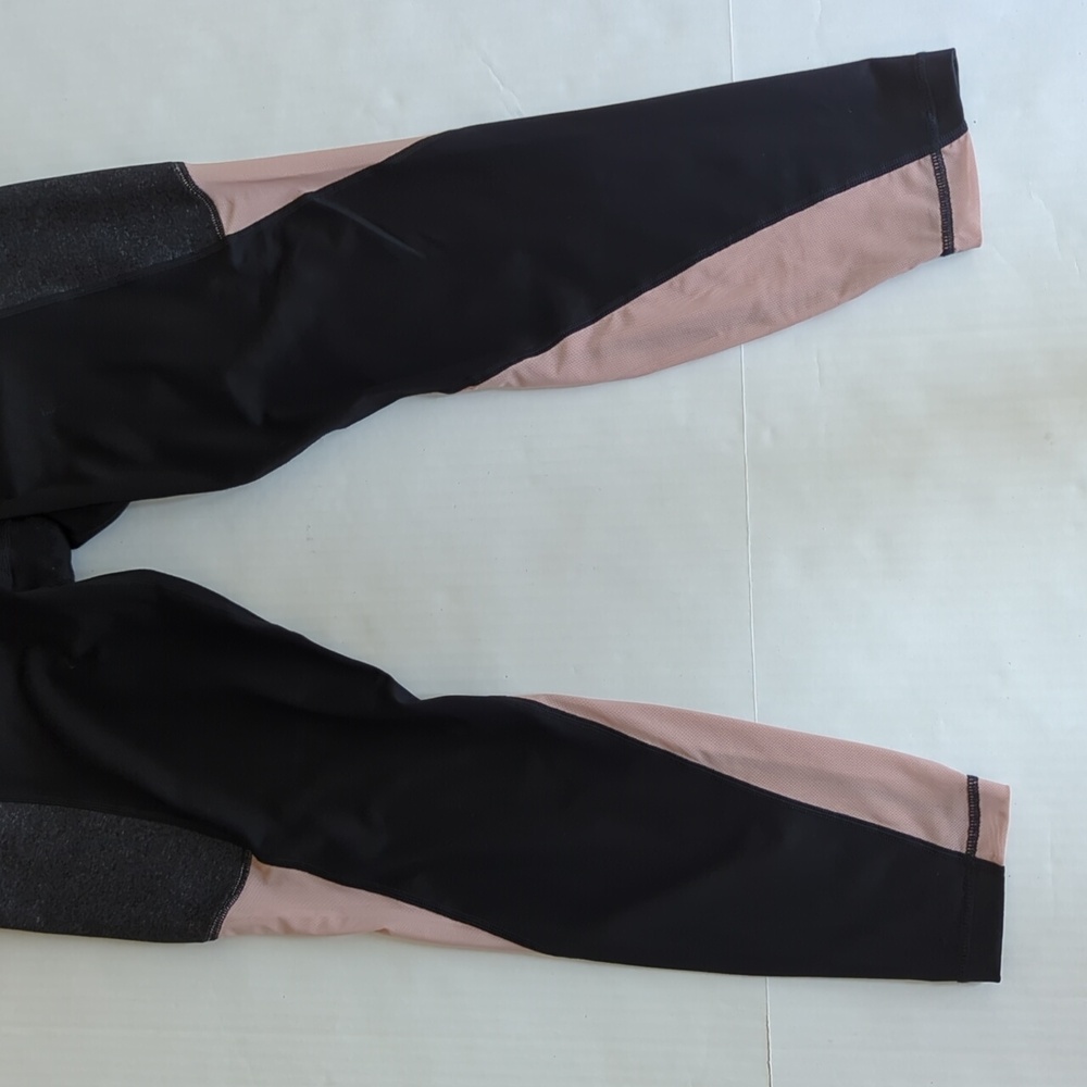 Active Life Workout Mesh Athletic Capri Leggings XL Black Charcoal - Picture 3 of 12